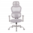 Scranton & Co Grey Fabric Seat Manager's Chair with Adjustable Headrest
