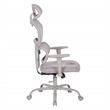 Scranton & Co Grey Fabric Seat Manager's Chair with Adjustable Headrest