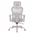 Scranton & Co Grey Fabric Seat Manager's Chair with Adjustable Headrest
