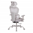 Scranton & Co Grey Fabric Seat Manager's Chair with Adjustable Headrest