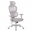 Scranton & Co Grey Fabric Seat Manager's Chair with Adjustable Headrest
