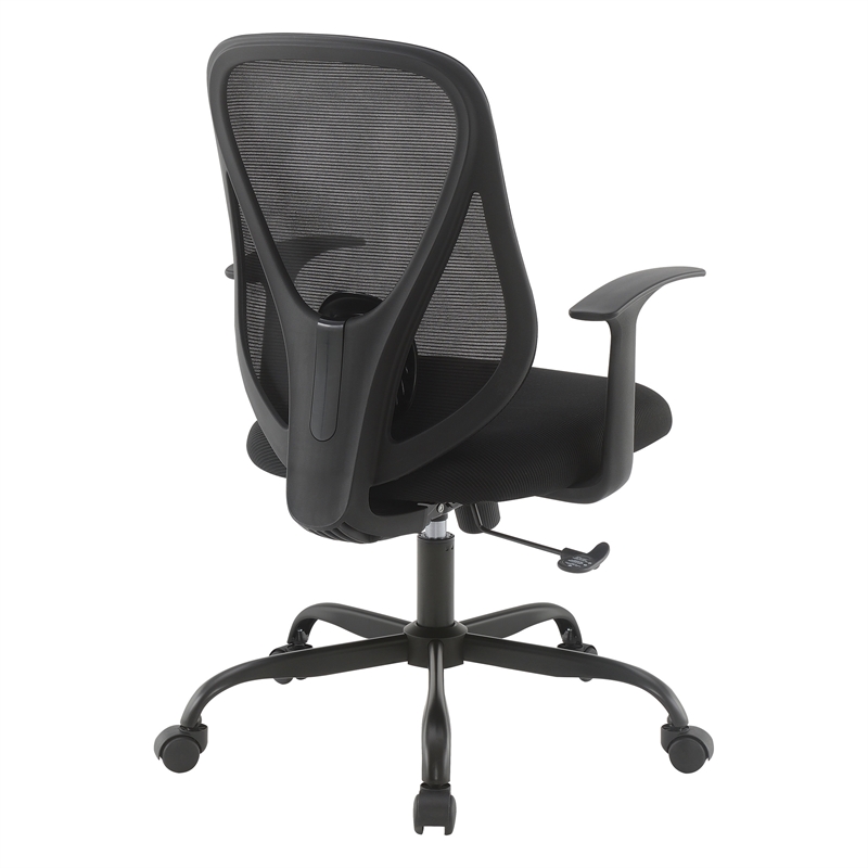 Scranton & Co Black Fabric Seat Manager's Chair with Mesh Back Support