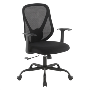 Scranton & Co Black Fabric Seat Manager's Chair with Mesh Back Support
