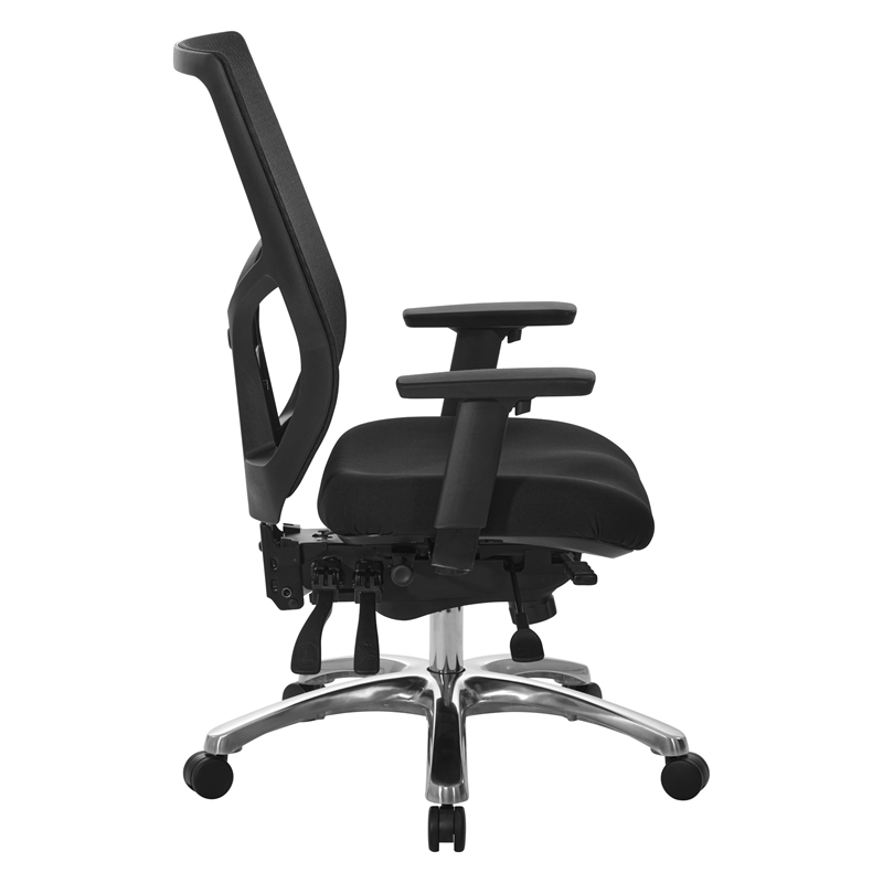 Scranton & Co Mesh High-Back Chair in Coal Black Fabric with Lumbar Support
