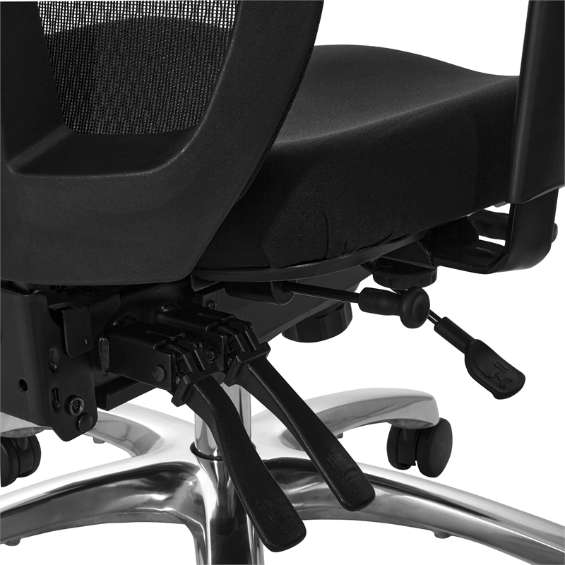 Scranton & Co Mesh High-Back Chair in Coal Black Fabric with Lumbar Support