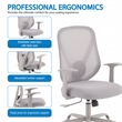 Scranton & Co Grey Fabric Manager's Chair with Mesh Back and Lumbar Support