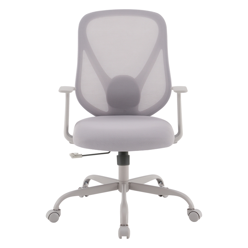 Scranton & Co Grey Fabric Manager's Chair with Mesh Back and Lumbar Support