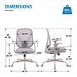 Scranton & Co Grey Fabric Manager's Chair with Mesh Back and Lumbar Support