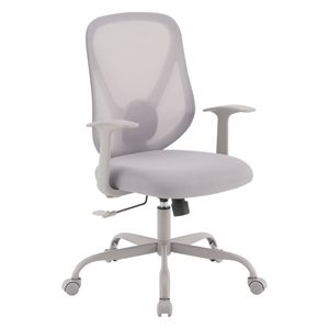 Scranton & Co Grey Fabric Manager's Chair with Mesh Back and Lumbar Support