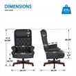 Scranton & Co Traditional Executive Chair in Black Vinyl with Cherry Base