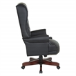 Scranton & Co Traditional Executive Chair in Black Vinyl with Cherry Base