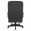 Scranton & Co Traditional Executive Chair in Black Vinyl with Cherry Base
