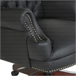 Scranton & Co Traditional Executive Chair in Black Vinyl with Cherry Base