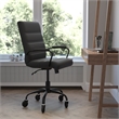 Scranton & Co Mid-Back Executive Chair in Black LeatherSoft with Black Frame