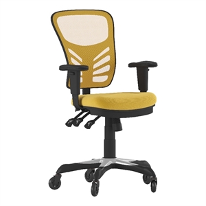 Scranton & Co Mid-Back Ergonomic Mesh Chair with Lumbar Support in Yellow
