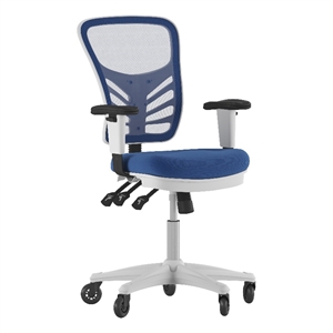 Scranton & Co Mid-Back Ergonomic Mesh Chair with Lumbar Support in Blue