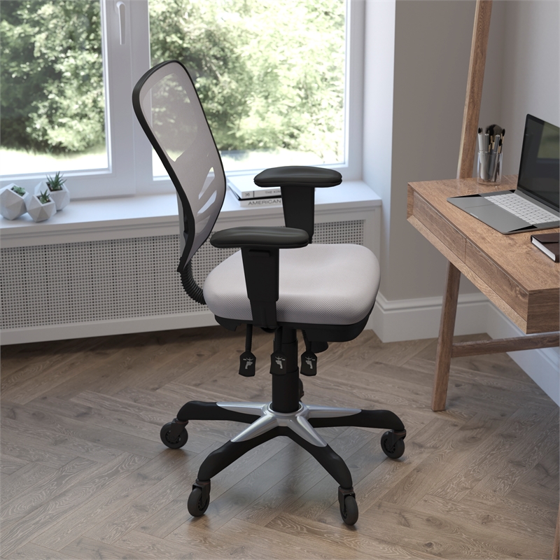 Scranton & Co Mid-Back Ergonomic Mesh Chair with Lumbar Support in Gray