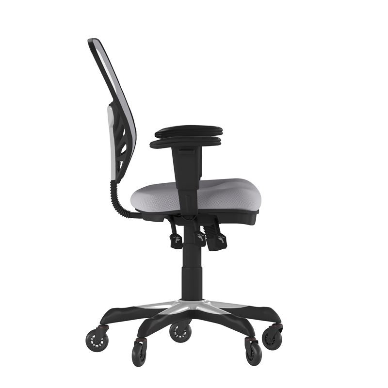 Scranton & Co Mid-Back Ergonomic Mesh Chair with Lumbar Support in Gray
