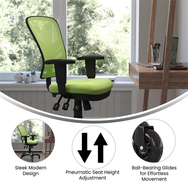 Scranton & Co Mid-Back Ergonomic Mesh Chair with Lumbar Support in Green