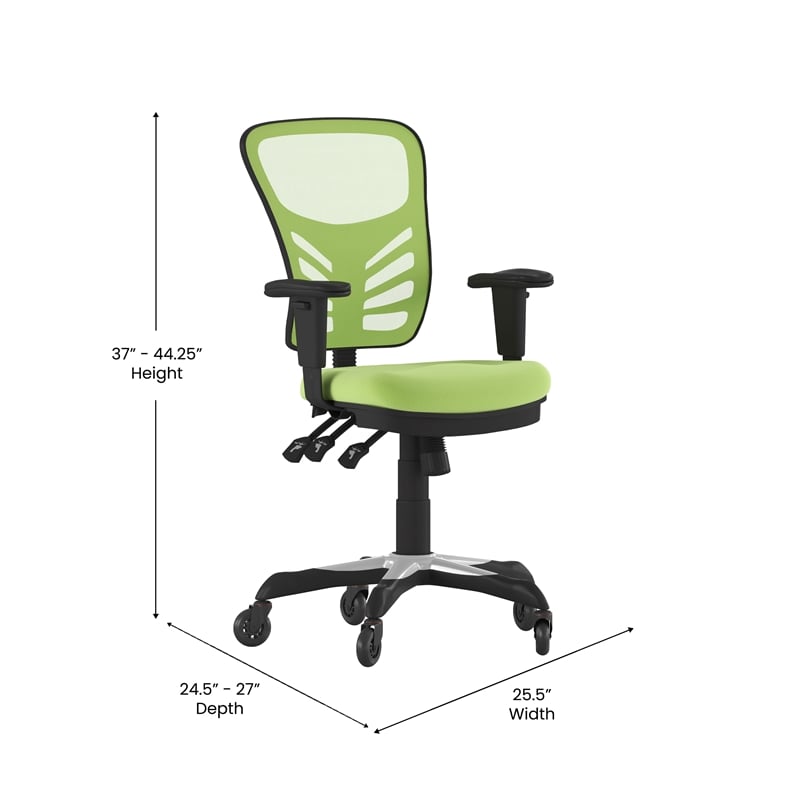 Scranton & Co Mid-Back Ergonomic Mesh Chair with Lumbar Support in Green
