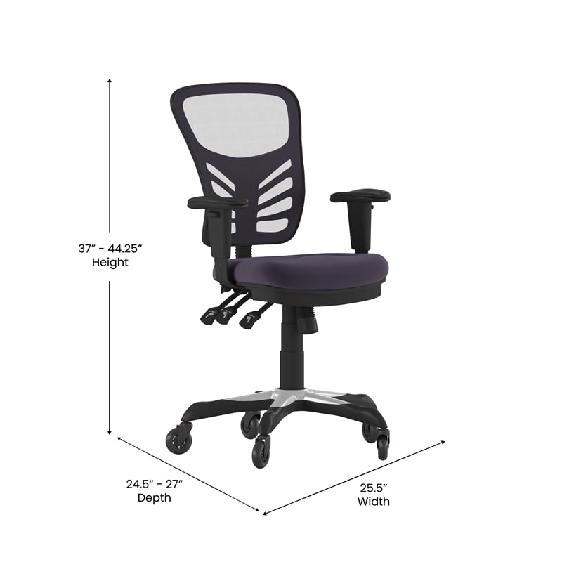 Scranton & Co Mid-Back Ergonomic Mesh Chair in Dark Gray with Black Frame