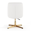 Scranton & Co Mid-Back Padded LeatherSoft Stationary Swivel Chair in White/Gold