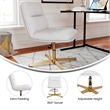 Scranton & Co Mid-Back Padded LeatherSoft Stationary Swivel Chair in White/Gold