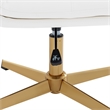 Scranton & Co Mid-Back Padded LeatherSoft Stationary Swivel Chair in White/Gold