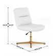 Scranton & Co Mid-Back Padded LeatherSoft Stationary Swivel Chair in White/Gold