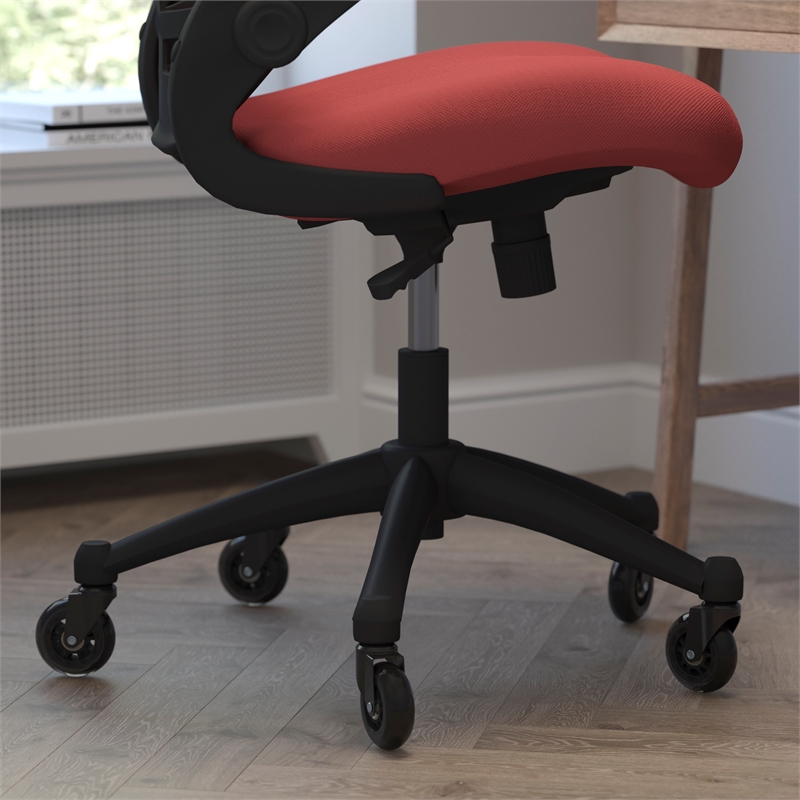 Scranton & Co Ergonomic Mid-Back Mesh Swivel Task Chair with Flip-Up Arms in Red