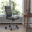 Scranton & Co High-Back Executive Chair in Gray LeatherSoft and Chrome Frame