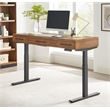 Scranton & Co Electric Height Adjustable Wood Desk in Medium Brown Finish