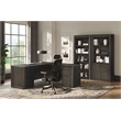 Scranton & Co Executive Wood Bookcase with Doors in Dark Chocolate Finish