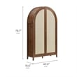 Scranton & Co 79-In Tall Rattan Arched Storage Cabinet in Walnut Finish
