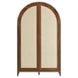 Scranton & Co 79-In Tall Rattan Arched Storage Cabinet in Walnut Finish