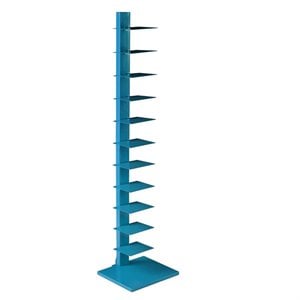 Scranton & Co Tower Shelf in Bright Cyan Metal Finish