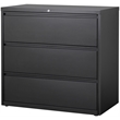 Scranton & Co 42 in Wide 3 Drawer Lateral File Cabinet in Black Metal
