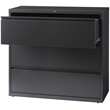 Scranton & Co 42 in Wide 3 Drawer Lateral File Cabinet in Black Metal