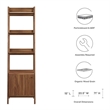 Scranton & Co Wood Bookshelf with Concealed Storage Walnut 71