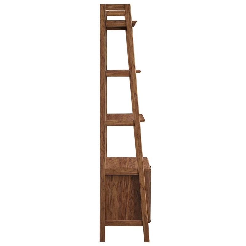Scranton & Co Wood Bookshelf with Concealed Storage Walnut 71