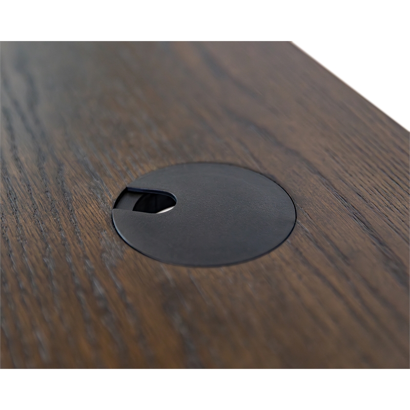 Scranton & Co Pedestal L Desk in Wood with Dark Chocolate Finish