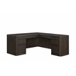 Scranton & Co Double Pedestal L Desk in Wood with Dark Chocolate Finish