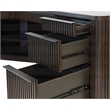 Scranton & Co Double Pedestal L Desk in Wood with Dark Chocolate Finish