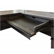 Scranton & Co Double Pedestal L Desk in Wood with Dark Chocolate Finish