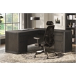 Scranton & Co Double Pedestal L Desk in Wood with Dark Chocolate Finish