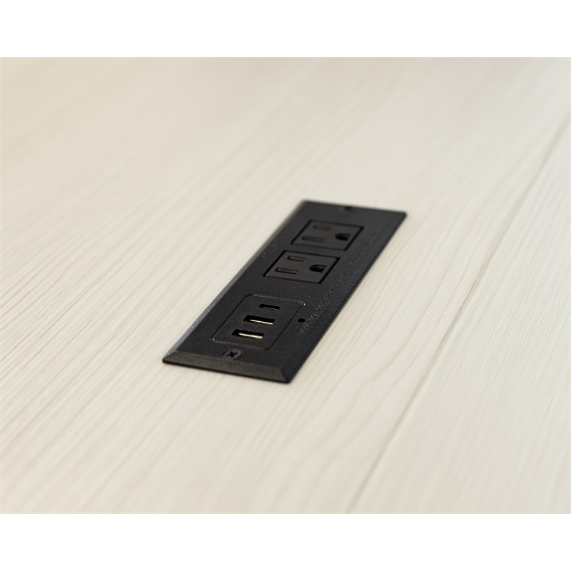 Scranton & Co Laminate Wood L Desk in White Finish