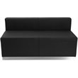 Scranton & Co 5 Pc Reception Seating Set in Black Leather and Steel