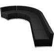 Scranton & Co 5 Pc Reception Seating Set in Black Leather and Steel