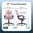 Scranton & Co Comfort Classic Executive Office Chair Pink Velvet Fabric