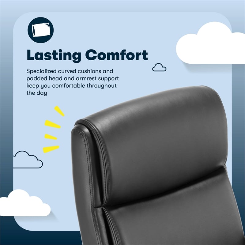 Scranton & Co Comfort Ergo Executive Office Chair Black Bonded Leather